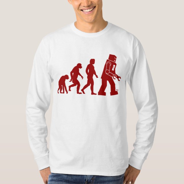 Camiseta Evolución del robot del hombre en el robot (Anverso)