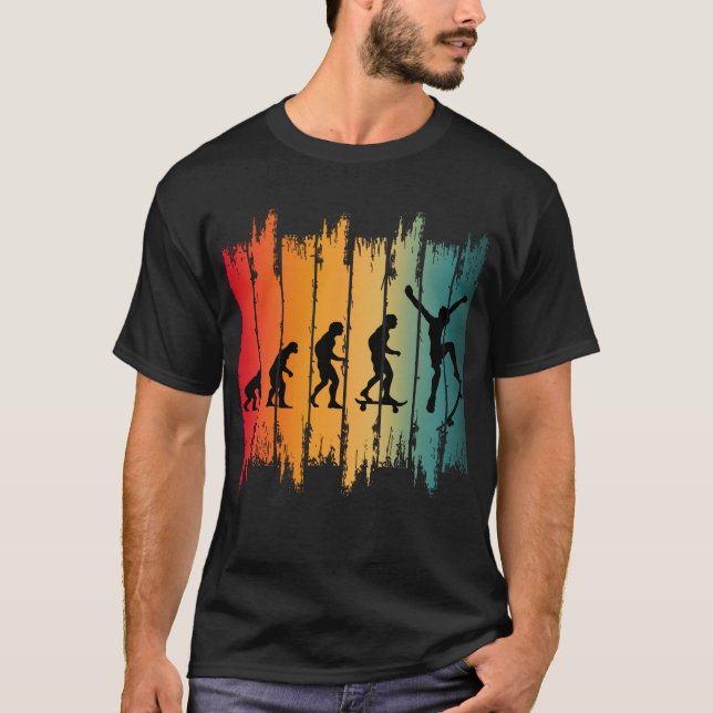 Camiseta Evolución Del Skateboarding Skater (Anverso)