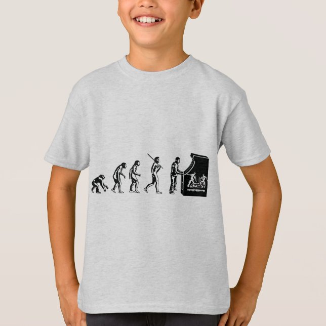 Camiseta Evolución del videojugador - friki de la arcada de (Anverso)