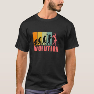 Camiseta Evolución divertida de golf retro para chica de go