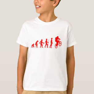 Camiseta Evolución Divertida de Humano a Salto de Ciclismo