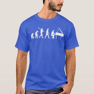 Camiseta Evolución Divertida de Humanos a Música de Pianist