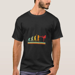 Camiseta Evolución divertida de kickboxing retro para mujer