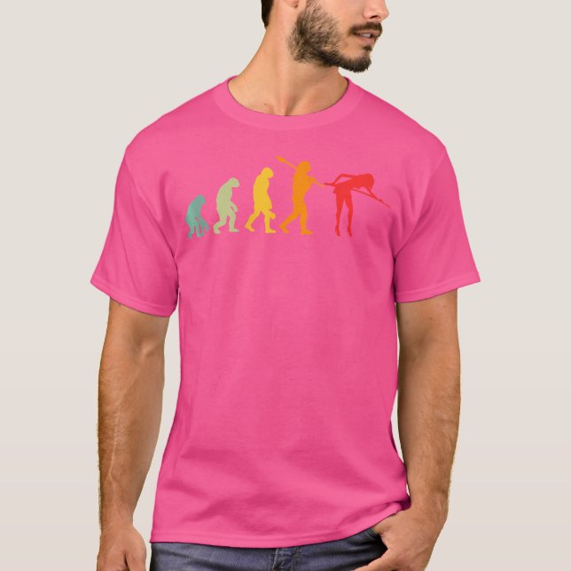Camiseta Evolución divertida del billar para billar (Anverso)