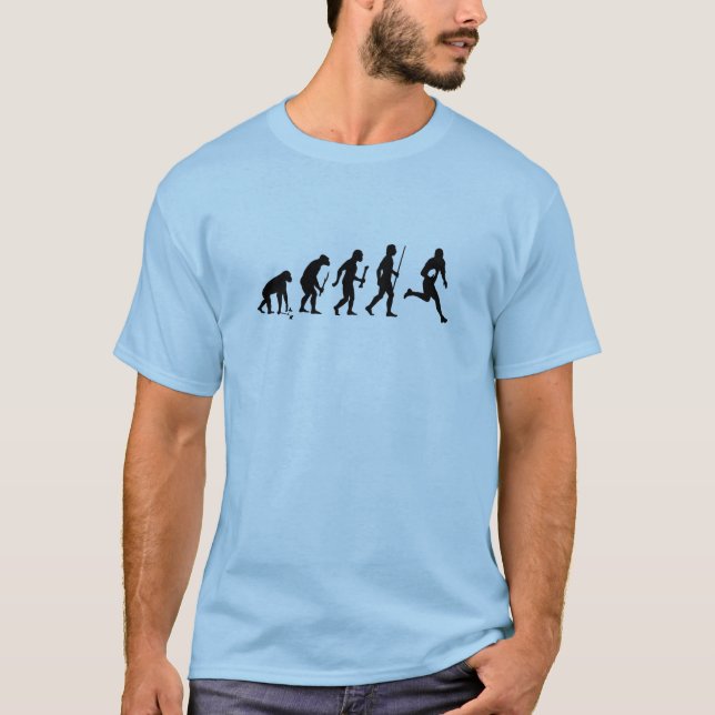 Camiseta Evolución divertida del rugbi (Anverso)