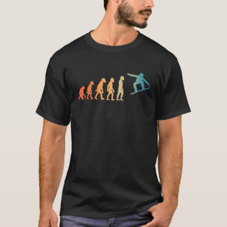 Camiseta Evolución divertida del snowboarding humano snowbo
