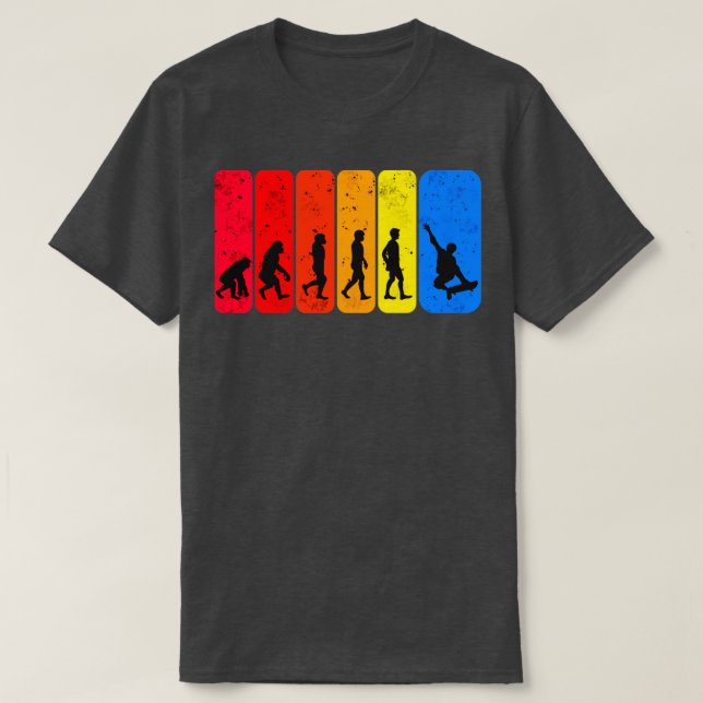 Camiseta Evolución divertida del tablero de esquí (Diseño del anverso)