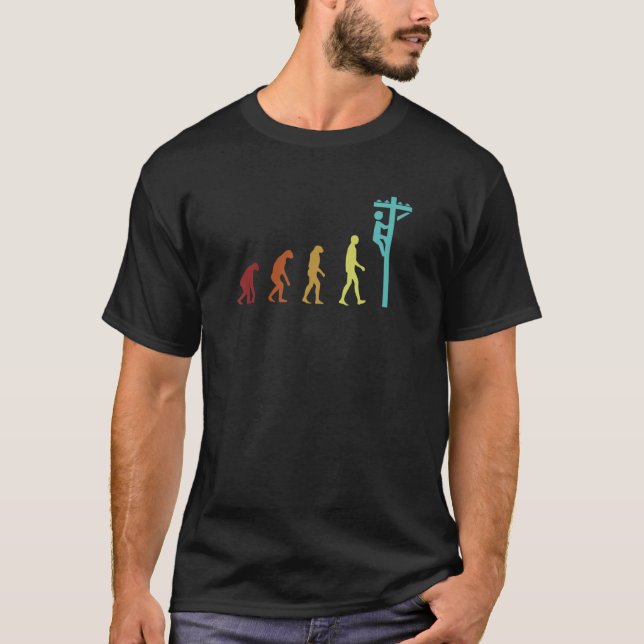 Camiseta Evolución Eléctrica Lineworker Wiremen Worker El (Anverso)