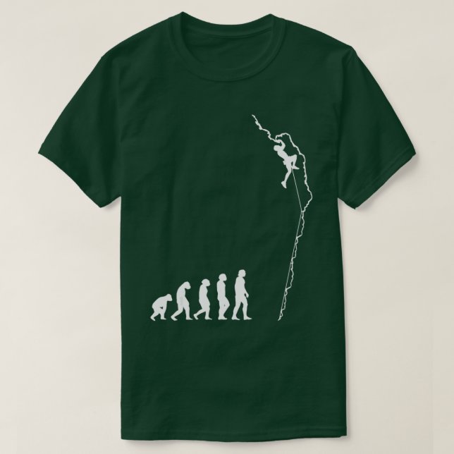 Camiseta Evolución escalada Graciosa escaladora de rock (Diseño del anverso)