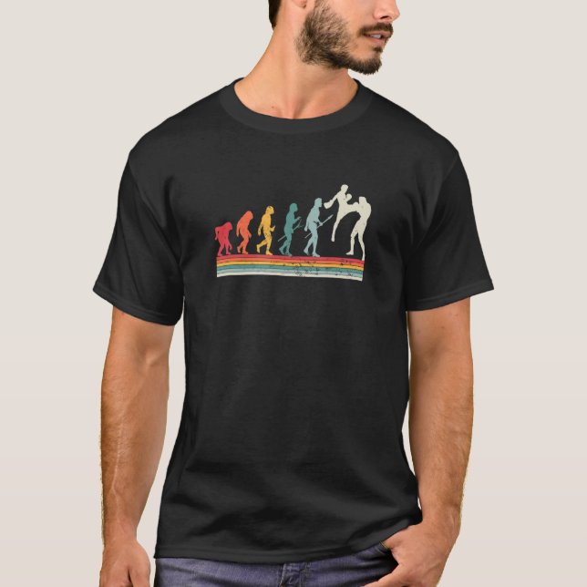 Camiseta Evolución humana Kickboxing Boxing Vintage Kickbox (Anverso)