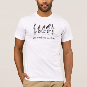 Camiseta evolución humana, la disminución sin fin
