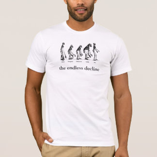 Camiseta evolución humana, la disminución sin fin