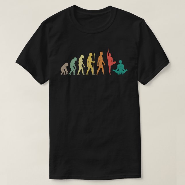 Camiseta Evolución humana Meditación Yoga (Diseño del anverso)