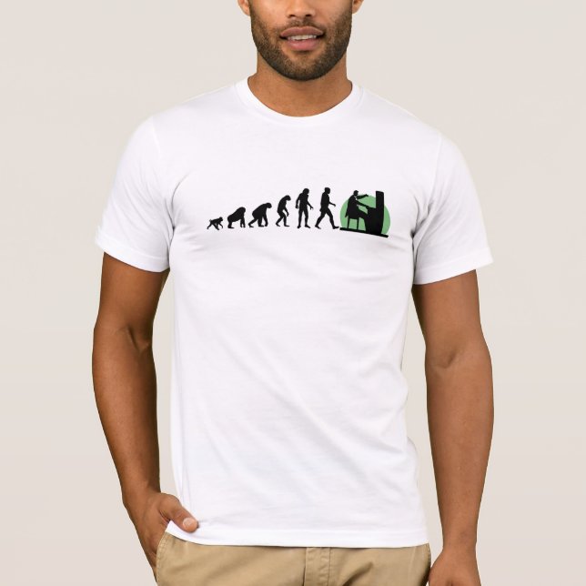 Camiseta Evolución humana: Pianista (Anverso)