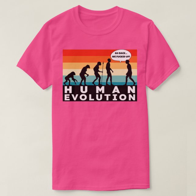 Camiseta Evolución humana retro (Diseño del anverso)