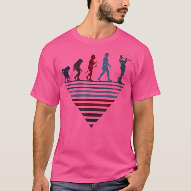 Camiseta Evolución humana - Trumpeter vintage (Anverso)