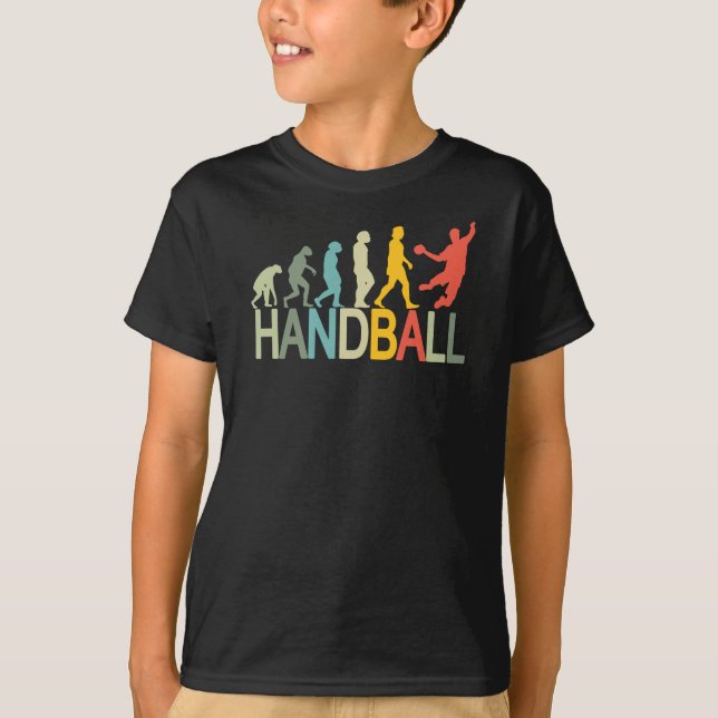 Camiseta Evolución molesto del diseño de balonmano (Anverso)