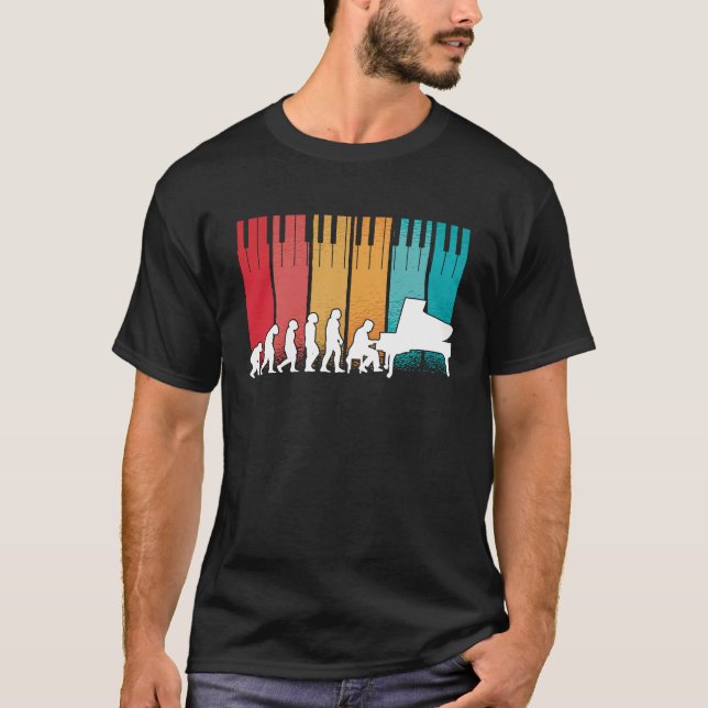 Camiseta Evolución Piano Músico Orquesta de Teclado 5 (Anverso)