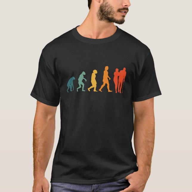 Camiseta Evolución Retro Cuidador Geriátrico (Anverso)