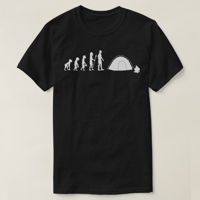 Camiseta Evolución retro divertida de camping humanos noved (Diseño del anverso)