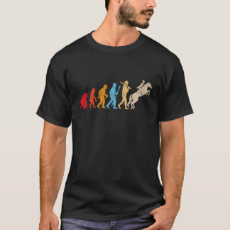 Camiseta Evolución retro divertida del hombre montando caba