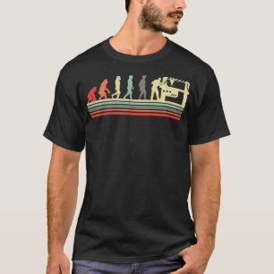 Camiseta Evolución retro machista del CNC retro vintage re