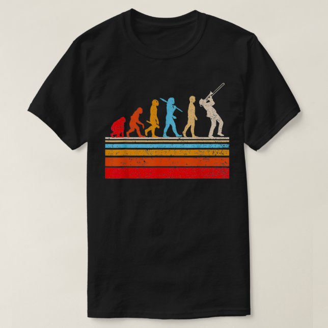 Camiseta Evolución Trombonista Jugador de Jazz Marcha (Diseño del anverso)