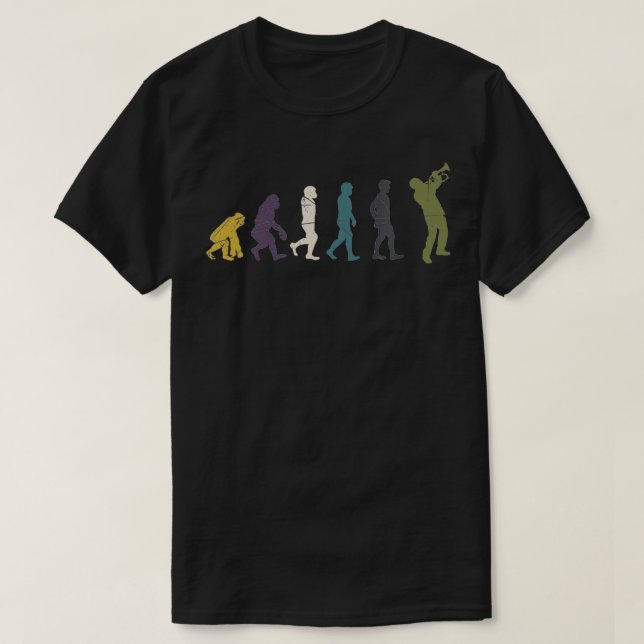 Camiseta Evolución Trumpeter regalo Jazz Lover Marcha Trump (Diseño del anverso)