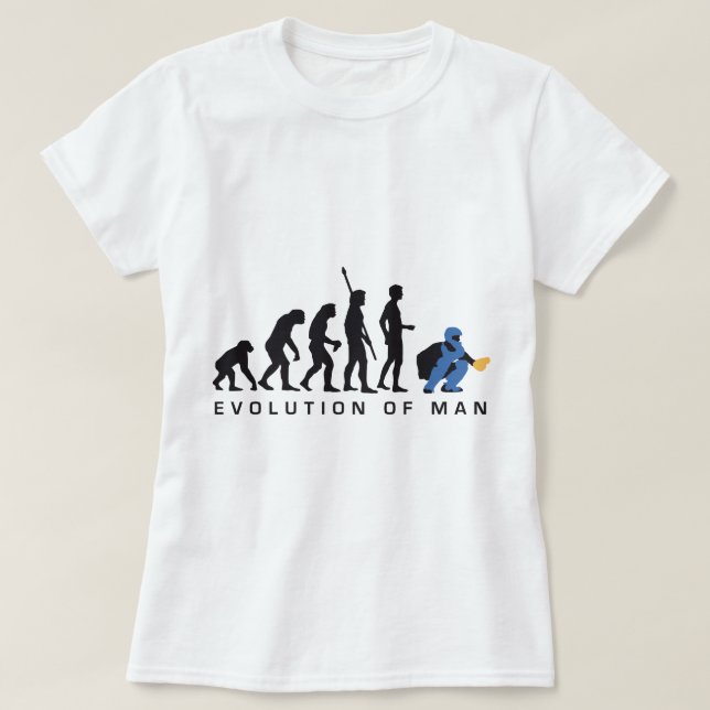Camiseta evolution baseball catcher (Diseño del anverso)