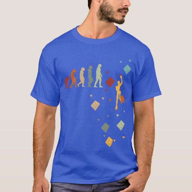 Camiseta Evolution climbing sport climbing bouldering retro (Anverso)