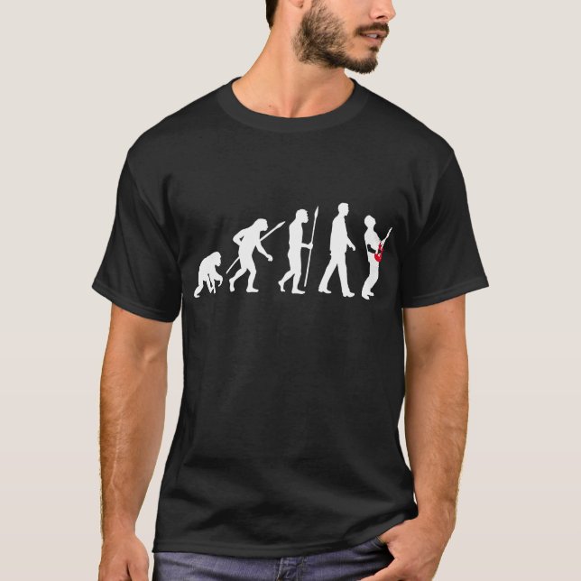Camiseta evolution e-guitar rock (Anverso)