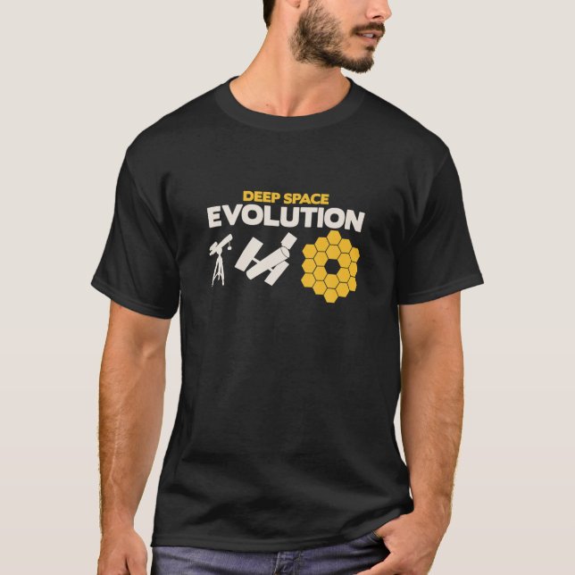 Camiseta Evolution Of Astronomy Telescopes James Webb Space (Anverso)