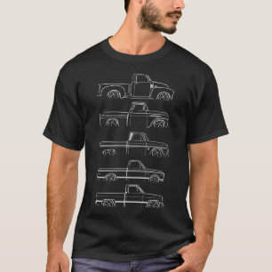 Camiseta Evolution of the Chevy Pickup - profile stencil, w