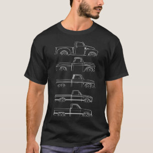 Camiseta Evolution of the Chevy Pickup - profile stencil, w