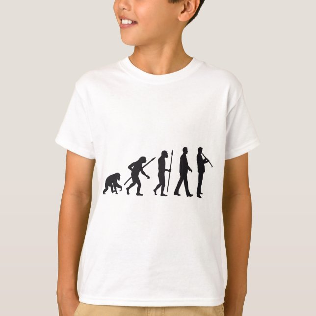 Camiseta evolution of usted clarinet player (Anverso)