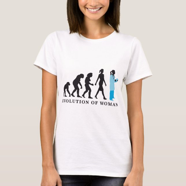 Camiseta evolution of woman female doctor (Anverso)
