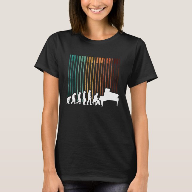 Camiseta Evolution Piano Musician Keyboard Orchestra (Anverso)