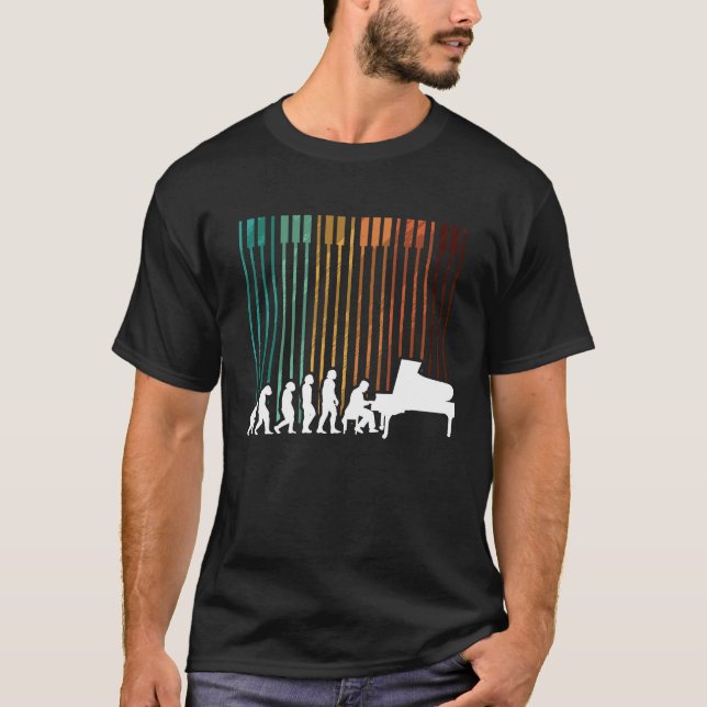 Camiseta Evolution Piano Musician Keyboard Orchestra (Anverso)