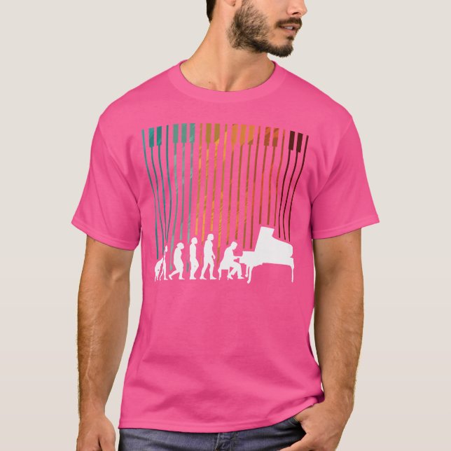 Camiseta Evolution Piano Músico Teclado Orquesta (Anverso)