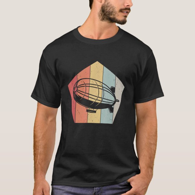 Camiseta Evolution Retro Zeppelin  Dirigible Blimp Airship  (Anverso)