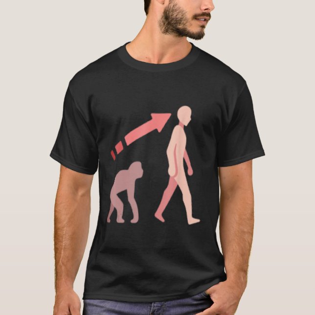 Camiseta Evolution science human man ape monkey history nat (Anverso)