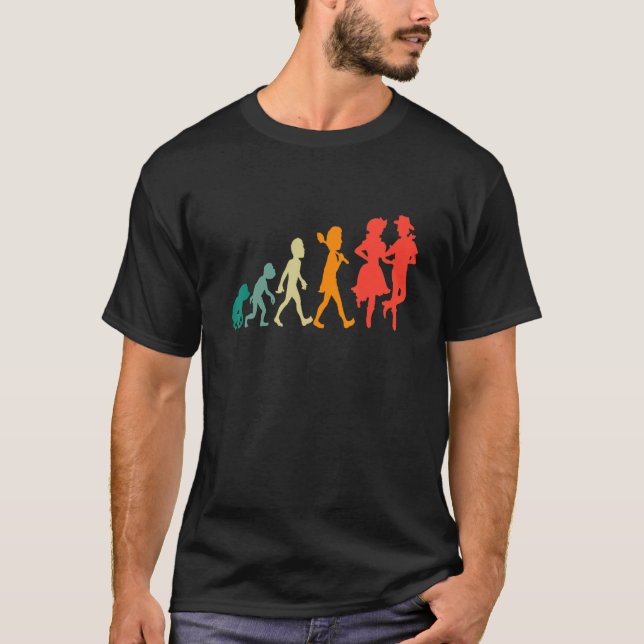 Camiseta Evolution Square Dance Funny Retro (Anverso)