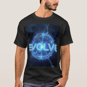 Camiseta EVOLVE Esfera Digital Azul Neón Tech Ev