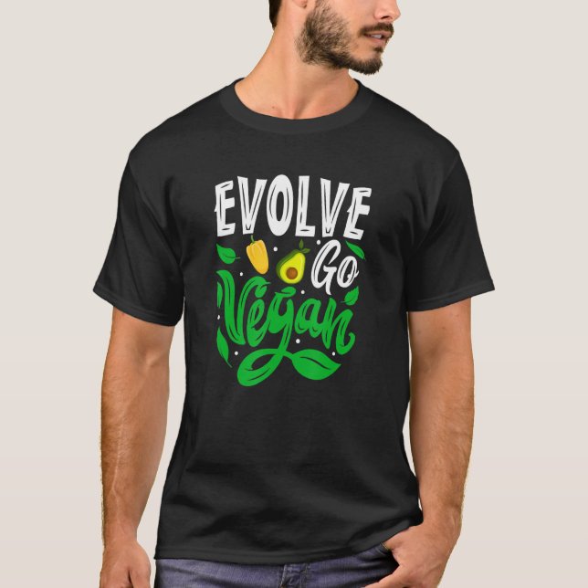 Camiseta Evolve, go Vegan, food (Anverso)