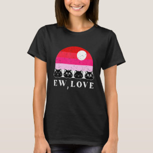 Camiseta Ew Amor Gato Día de San Valentín Retro Gatito Amor