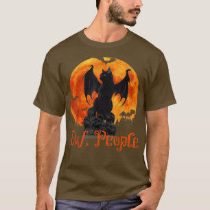 Camiseta Ew People Black Cat Bat Wings Halloween