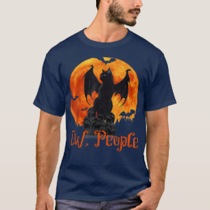 Camiseta Ew People Black Cat Bat Wings Halloween