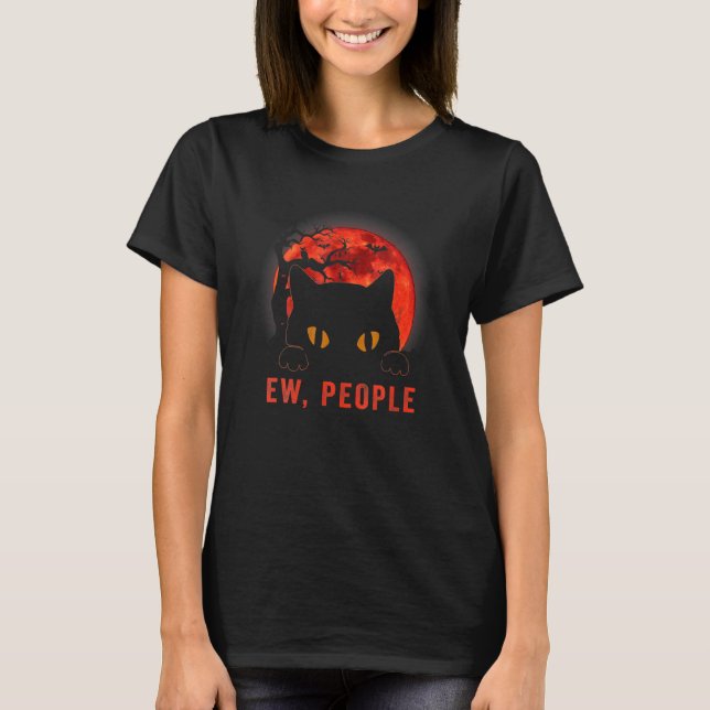 Camiseta Ew People Black Cat Evil Eyes Meowy Kitten Hallow (Anverso)