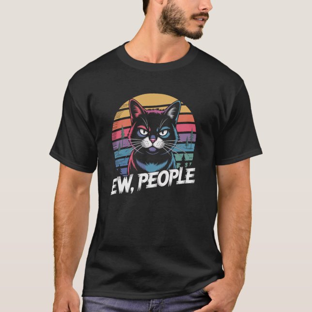 Camiseta Ew People Black Cat Funny (Anverso)