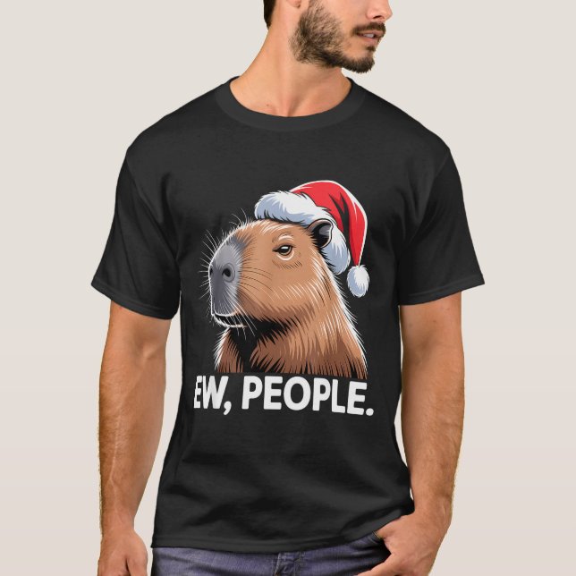 Camiseta Ew People Capybara Christmas Humor  (Anverso)